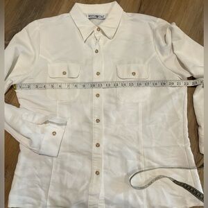 Vintage White Stag Women’s White Button Down Shirt Size Large
